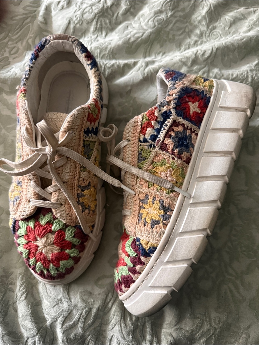 Free people Handmade Crochet Platform Sneakers - Multicolor